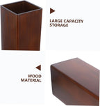 Cabilock Solid Wood Umbrella Stand Organizer for Compact Entryway Storage Design for Indoor and Outdoor Use Dark Walnut Finish