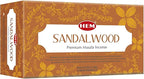HEM Premium Sandalwood Masala Incense Sticks | Soothing Aroma, Air Purifier for Meditation | Aromatherapy Incense For Anxiety & Stress Relief | Gift Set | Pack of 12 (15 gms each)