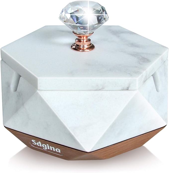 Ashtray with Lid, Decorative Ashtray for Cigarette Smokers with Removable Liner, Easy to Clean, Covered Ash Trays, Home Ashtrays for Smokers Indoor/Outdoor Use
