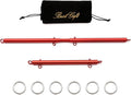 Sovyime 2pcs Red Pilates Spreader Bar Kit Sports Aid Training Fitness Gear - Exercise Guide Included,Workout Bar,Home Yoga Gym Kit