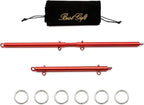 Sovyime 2pcs Red Pilates Spreader Bar Kit Sports Aid Training Fitness Gear - Exercise Guide Included,Workout Bar,Home Yoga Gym Kit
