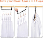 College Dorm Room Essentials, Closet Organizers and Storage, Magic Hangers Space Saving with 360° Swivl Hooks for 120 Clothes, Plastic Clothes Hanger, Organization Home Apartment Essentials, 24 Pack
