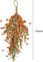 Ochine 25 Inch Autumn Fall Harvest Wheat Ears Swag Farmhouse Decorative Floral Swag Garland for Home Front Door Wall Thanksgiving Halloween Decorations
