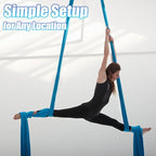 Aerial Silks Kit & Aerial Yoga Hammock - 11Yd Premium Fabric with Hardware - Easy Setup for Flying Yoga, Aerial Swing & Fitness - Supports Up to 14ft Rigging