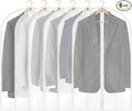 6 Pack Garment Bags 60 * 100cm, 40in PEVA Translucent Garment Covers, Suit Storage Bags, Dress Organizer Bags Used To Protect Shirts, Winter Coats, Jackets（White Edge）