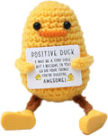 Romantic Valentines Day Gift, Positive Crochet Duck Emotional Gifts for Her, White Elephant Presents for Husband