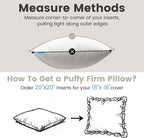QUIETSEA 22x22 Pillow Inserts, 2 Pack Down Alternative Throw Pillow Inserts, Fluffy Soft Square Decorative Pillows for Bed, Couch and Sofa