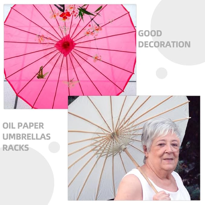 Cabilock Bamboo Paper Umbrella Holder Stand 22X15 Inch Oil Paper Umbrella Support Frame for Wedding Decor and Photography Props Durable Folding Repair Rack