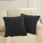 Fancy Homi 4 Packs Decorative Throw Pillow Covers for Living Room Couch Bed, Modern Farmhouse Boho Home Décor Accent Cushion Case, 18" x 18", Black