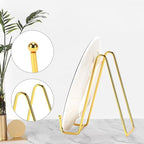 3 Pack 8 Inch Plate Stands for Display, Plate Holder Display Stand, Picture Frame Stand Black Metal Frame Holder Stands for Book,Small Easel,Decorative Plate,Photo and Platter,Tabletop Art-gold