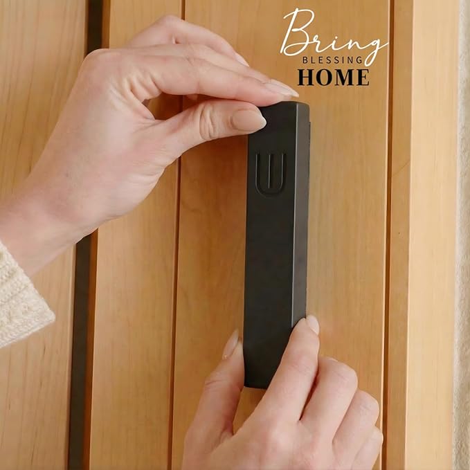 SURI Mezuzah for Door with Scroll – 9 Inch Modern Mezuzah Case with Non Kosher Scroll Included, Fits up to 8” Scroll, Easy Adhesive Installation, Gift Box Included
