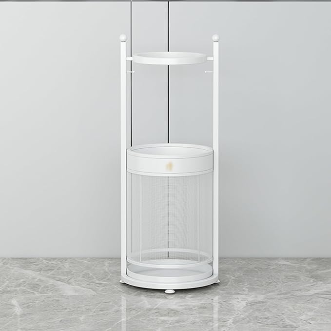 Commercial Metal Umbrella Stand Holder Indoor Large-Capacity Umbrella Stand Racks with Removable Drip Tray Entrance Umbrellas Organizer Freestanding Umbrella Basket for Home Office Entryway.(White)