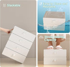 Underwear Organizer Drawer, 10 Cells Plastic Panties Drawer, Stackable Closet Organizer, Storage Box for Bras, Socks, Snacks, Grey