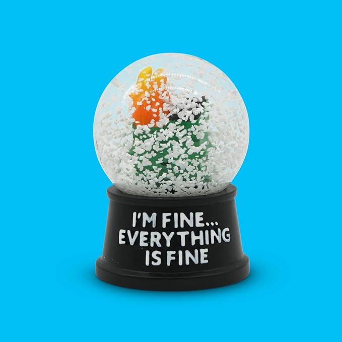 Funny Novelty Snow Globe – Quirky Mini Desk Gift for Office, Home, or Holiday – Unique Collectible Gag Gift for Friends and Coworkers - Dumpster Fire