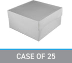 Hat Boxes with Handles - White - 14" x 14" x 7" - Case of 25 - Sturdy White Cardboard Hat Box with Handles - Premium Cardboard Hat Boxes with Lids for Secure Storage - Elegant Hat Box Solution