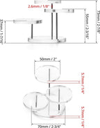 QWORK Round Acrylic Products Display Riser Stands, 3 Tier Jewelry Display Stands for Rings Earrings,Mini Figurines, Clear, 2 Pack