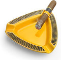 Cigar Ashtray Triangle- Large Rest Outdoor Cigars Ash tray for Patio/Outside/Indoor Ashtray (Yellow)