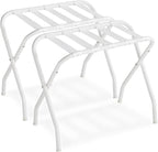 SONGMICS Luggage Rack, Set of 2, Luggage Racks for Guest Room, Suitcase Stand, Steel Frame, Foldable, for Bedroom, Cloud White URLR064W02