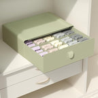 Underwear Organizer Drawer, 15 Cells Plastic Socks Drawer, Stackable Closet Organizer, Storage Box for Bras, Panties, Snacks, Green