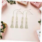 BESPORTBLE 8pcs Wood Bead Garland Ornaments Farmhouse Beads with Tassel Ornaments Hanging Decoration for Closet Handle Door Handle