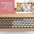 ROUFA Sock Drawer Organizer for Dresser, Honeycomb Underwear Dividers for Women, Panty Separator for Bras, Socks, Belt and Leggings (2 Sets/12pcs,Grey)