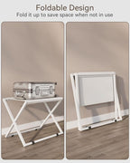 IBUYKE Luggage Rack for All Suitcase Sizes,Metal Luggage Holder,Foldable Suitcase Stand,Easy to Assemble for Bedroom Living Room Hotel,White TLR001W-2