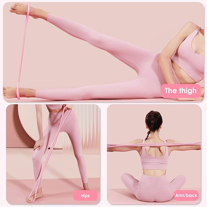 2 Pack Figure 8 Resistance Bands with Handles, Silicone Exercise Bands for Arm, Back, Chest, Shoulder, 15 & 25LB Set