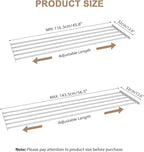 Expandable Closet Shelf Wall-Mounted Metal Storage Rack Adjustable Closet Rod DIY Divider Separator Space Saving for Cabinet Wardrobe Cupboard Kitchen Pantry Cupboard, 45.8-56.5 Inches