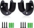 Stainless Steel Closet Rod Brackets, 1 Inch Diameter Support 2 Pcs, Heavy Duty Curtain Rod Holder, Black End Support With Screws