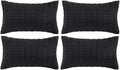 Fancy Homi 4 Packs Decorative Throw Pillow Covers for Living Room Couch Bed, Modern Farmhouse Boho Home Décor Accent Cushion Case, 20" x 12", Black