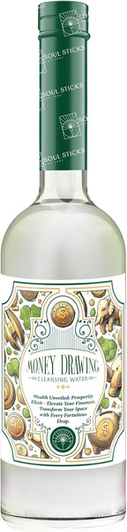 SOUL STICKS Cleansing Water 7.5 oz. Bottle for Rituals, Clearing Negative Energy and Purifying Home Spiritual Florida Water Area Deodorizer (Money Drawing)