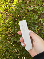A&S Mezuzot Modern Concrete Mezuzah Case with Scroll, Easy Peel and Stick Mezuza (Ivory+ Engraved Shin, 5 Inches)