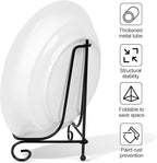 vivinin 4 Pack Plate Stands For Display,Plate Holder 6 '',Picture Frame Stand of Metal,Frame and Artworks,Small Easel for Book,Tabletop Art,Picture,Photo Platter,black (21ZSJ0001)