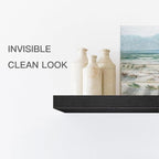 QEEIG Floating Shelves for Wall Bathroom Shelf Bedroom Kitchen Living Room Farmhouse Small Book Shelf 16 inch Set of 2, Black (015-B2)