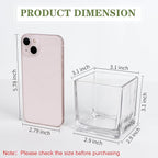 Set of 6 Square Glass Vases 3" x3" x 3", Clear Flower Vases for Centerpieces, Candle Holder for Wedding Party Events, Home Décor