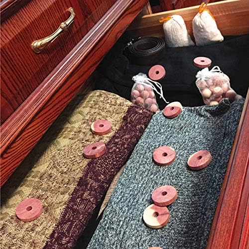 Cedar Space Cedar Blocks for Clothes Storage 100% Natural Aromatic Red Cedar Rings 54Pcs Protection for Wardrobes Closets and Drawers