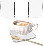 2 PCS Acrylic Coasters Decorative Plates, Bar Drink Coaster, Drink Coaster for Coffee Table, Clear Coaster for Home Office Desk, Accessory for Desktop Protection, Square-Shaped