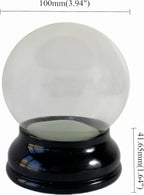 Clear DIY Empty Snow Globe kit Glass Water Globe Jar with Resin Base -3.9 Inch Diameter