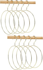 10 Pcs Golden Scarf Organizer for Closet, Clothes Belt/Scarf Hangers for Closet, Space Saving Steel Tie Scarves Rings Holder for Neckties, Shawls, Scarves, Veils, Pashminas Display, Sorting
