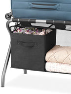 Whitmor Luggage Rack with Accessory Shelf - Black