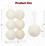 Briful 3.94'' White Christmas Ornament Balls, 6PCS Large Decorative Yarn Balls Xmas Tree Hanging Ornaments with Strings for Holiday Party Christmas Decor