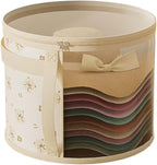 Storage Box Bear Pattern Hat, 7-Cap Capacity, Clear Window, Foldable with Carrying Handles