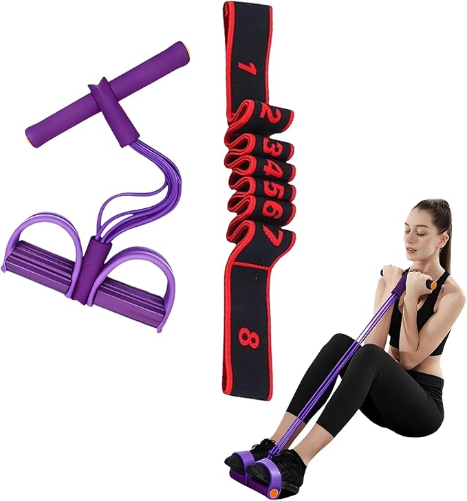 Foot Pedal Puller, Fitness Resistance Band,Multifunction Foot Pull Rope for Full Body Stretching, Numbered Resistance Band, Multifunction Elastic Yoga Stretch Rope, Fashion Puller Exercise