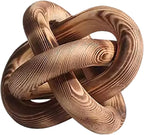 Wood Chain Link Decor--3 Link Wood Knot Decor Hand Carved Coffee Table Decor Farmhouse Rustic Shelf Decor Boho Modern Simplicity Decorative Objects for Living Room Bedroom Decorations (Retro)