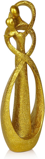 Trycooling Kissing Lovers Statue Abstract Sculpture Resin Statues for Home Decor Modern Home Office Desktop Shelf Bookshelf Decor (Gold, Small)