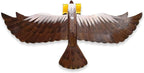 WitnyStore Wooden Bird Mobile 25" Brown Flying Eagle Hand Made Painted Wood Flapping Wing Birds Hanging Ceiling Decor Wind Chimes Handcrafted Art Animal Decorative Collectibles Décor Gifts Souvenirs