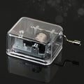 Mini Music Box Transparent Acrylic Hand - Cranked Music Box, Exquisite Mechanical Melody Player for Decoration & Gift