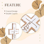 TRENDIN Rustic Wood Cross Wall Decor, Wooden Cross with Faith Cutout, Vintage Farmhouse Christian Home Decor for Living Room, Entryway, Bedroom, Religious Inspirational Gifts