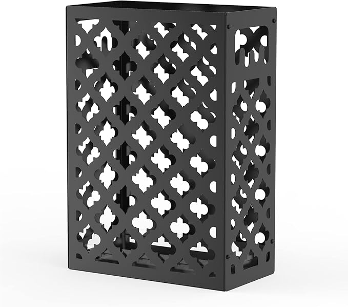 Mango Steam Trellis Umbrella Holder Stand for Home or Office Entryways (Black, Trellis)