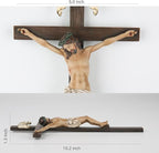 BC Catholic Crucifix Wall Cross, 10" H Jesus Christ Cross for Wall, Catholic art of Home Altar, Crucifijos Catolicos, Religious Gift for Dad, Handpainted Renaissance Sculpture by Buildclassic